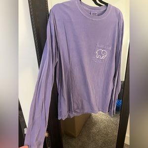 Purple, ivory Ella long sleeve T-shirt. Size L